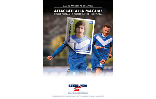 Attaccàti alla maglia: colleziona le figurine del Brescia Esselunga entra in campo con i biancoazzurri