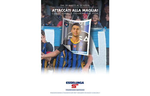 Attaccàti alla maglia: colleziona le figurine del Pisa Esselunga entra in campo con i neroazzurri