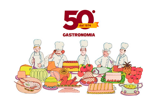 Artwork della copertina dedicata ai 50 anni della Gastronomia di Esselunga
