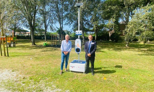 Immagine del parco della Peschiera e rappresentanti Lilt ed Esselunga 